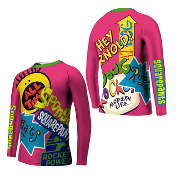 Pop Art Rocket Energy Pink Kids Rash Guard