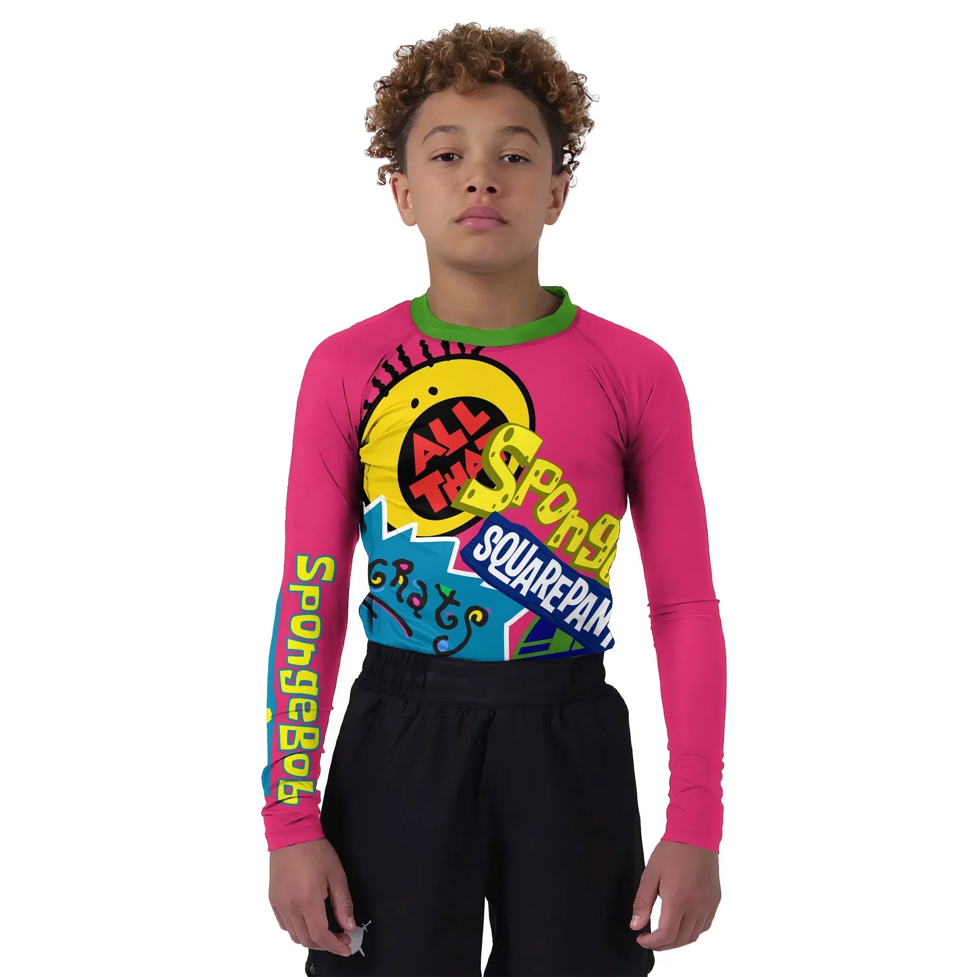 Pop Art Rocket Energy Pink Kids Rash Guard