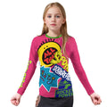 Pop Art Rocket Energy Pink Kids Rash Guard