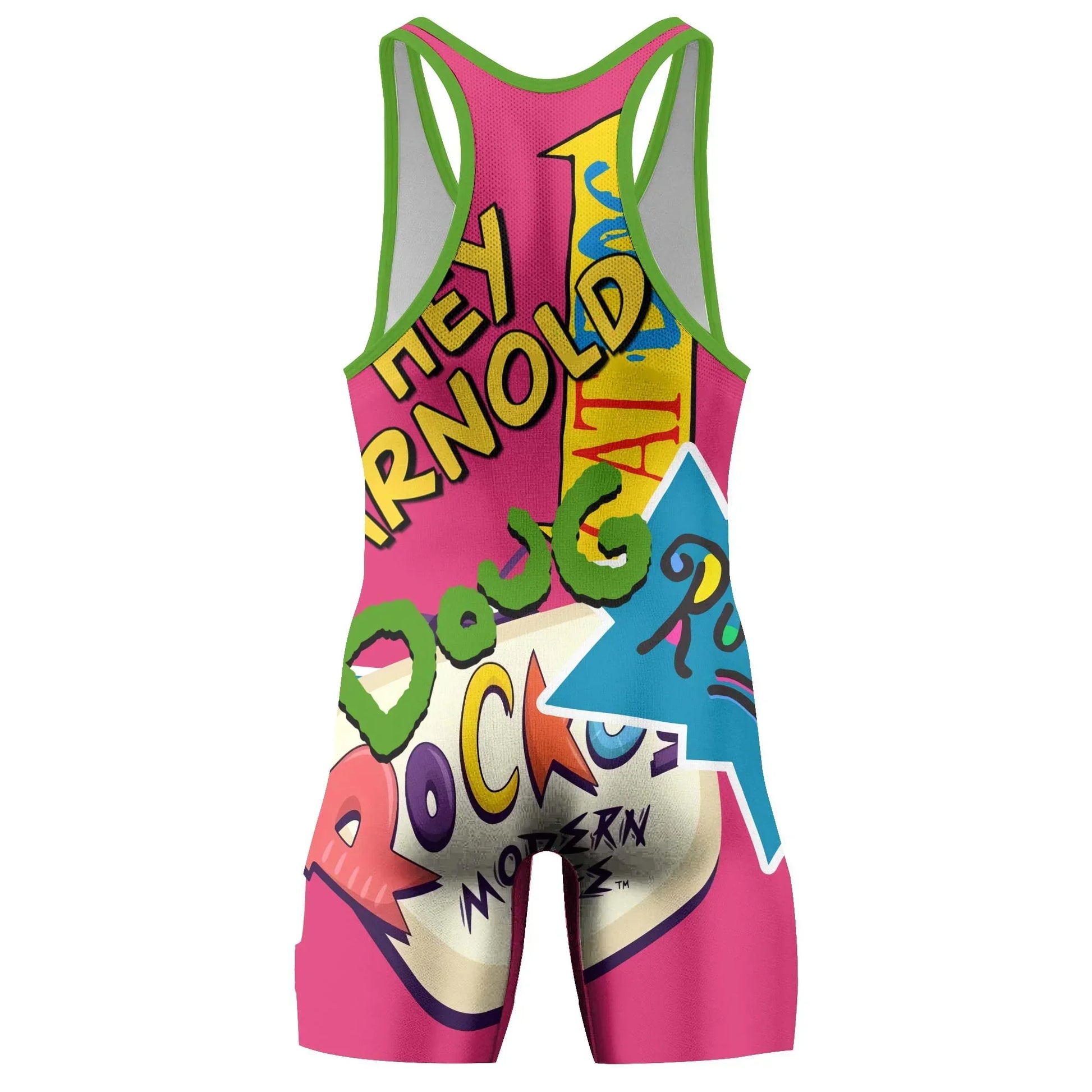 Pop Art Rocket Energy Pink Wrestling Singlet