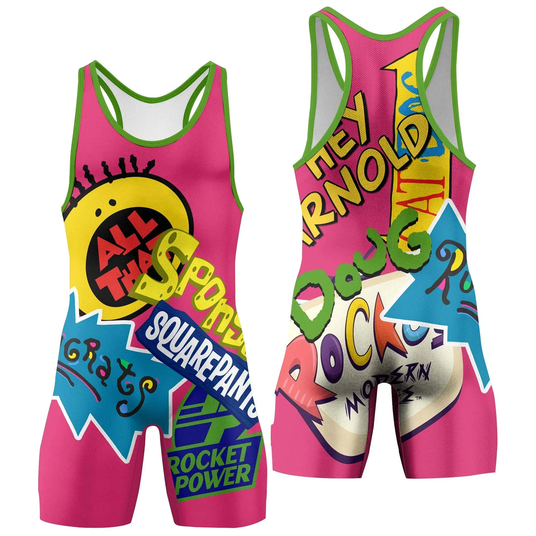 Pop Art Rocket Energy Pink Wrestling Singlet