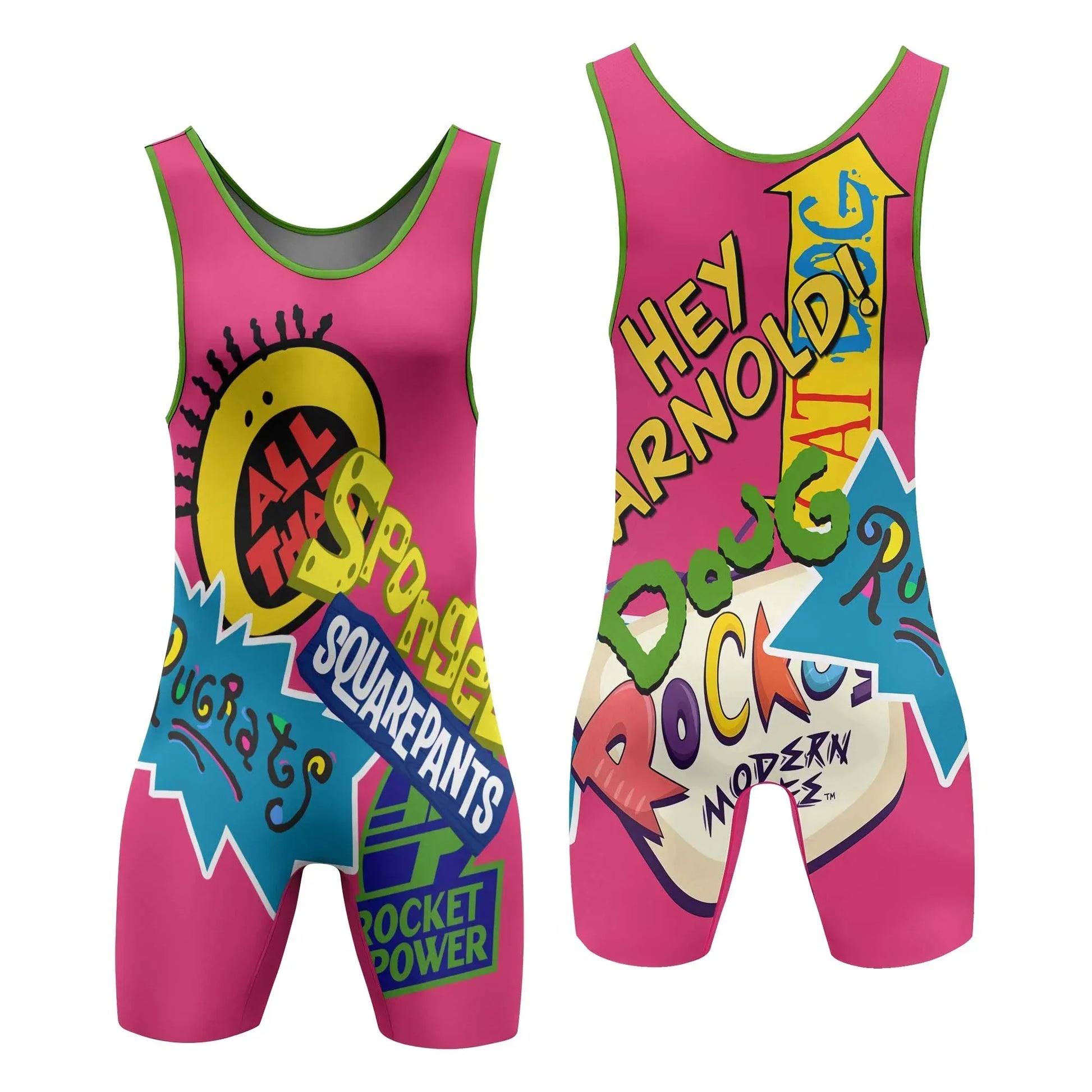 Pop Art Rocket Energy Pink Wrestling Singlet