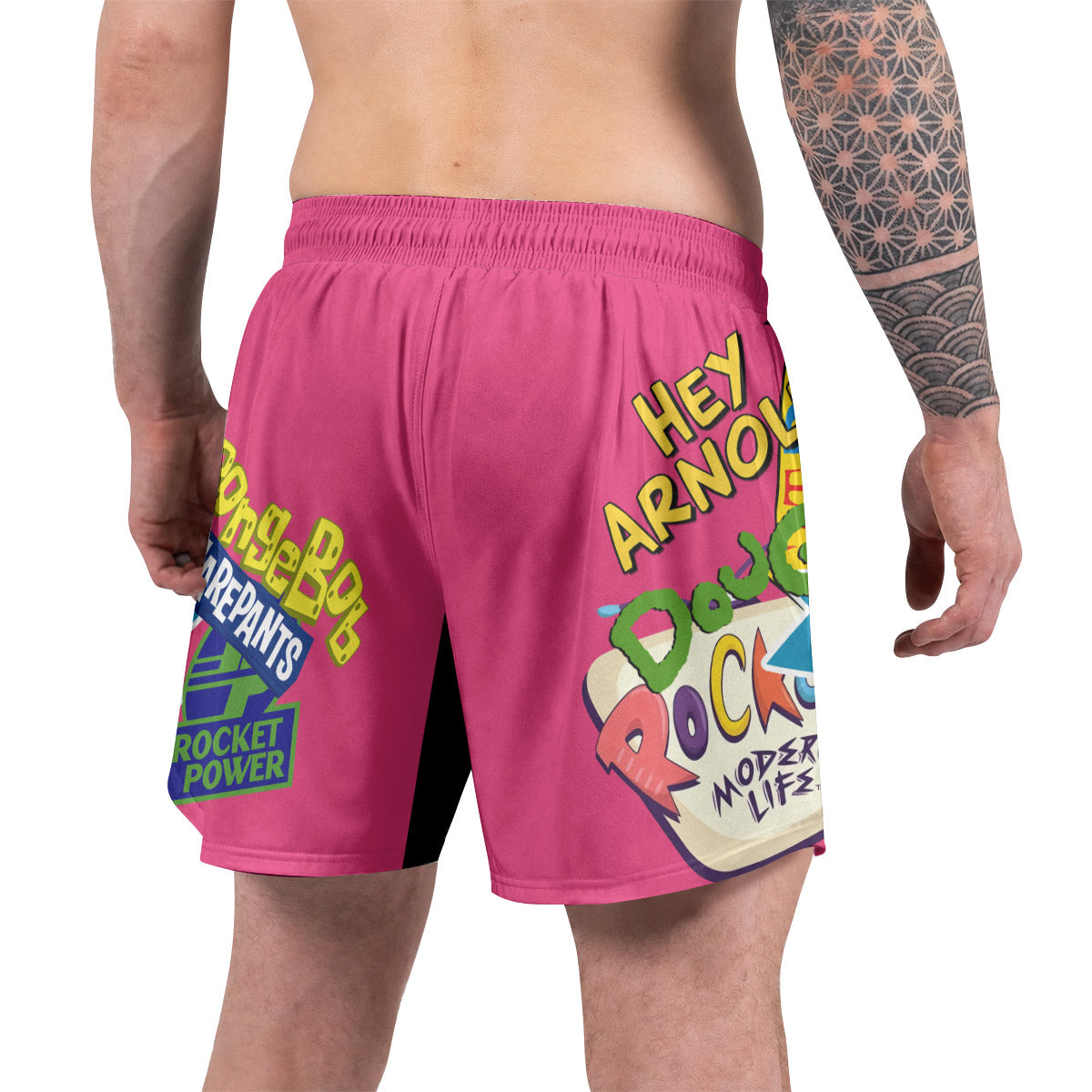 Pop Art Rocket Energy Pink Grappling Shorts