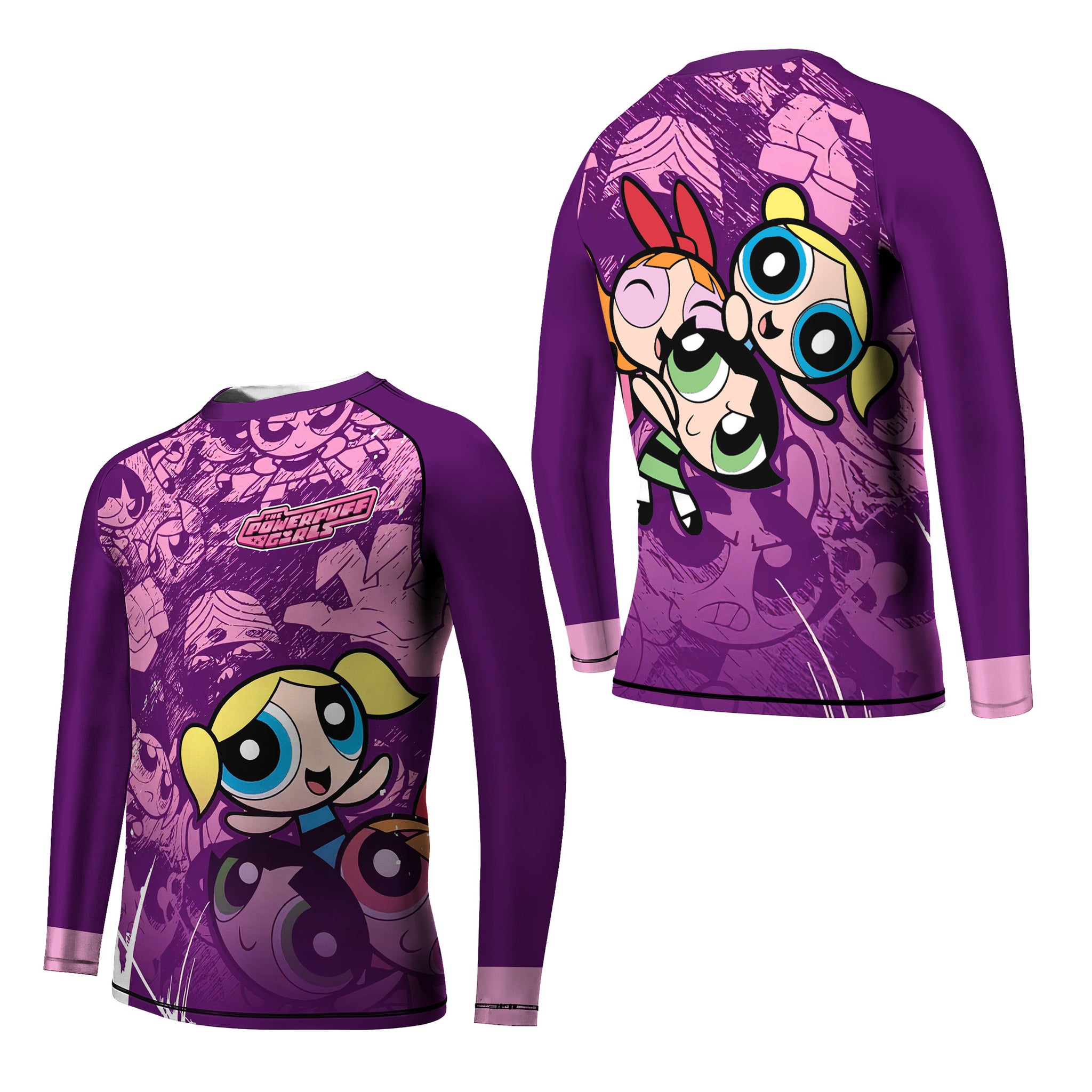 Powerpuff Girl Trio Violet Kids Rash Guard