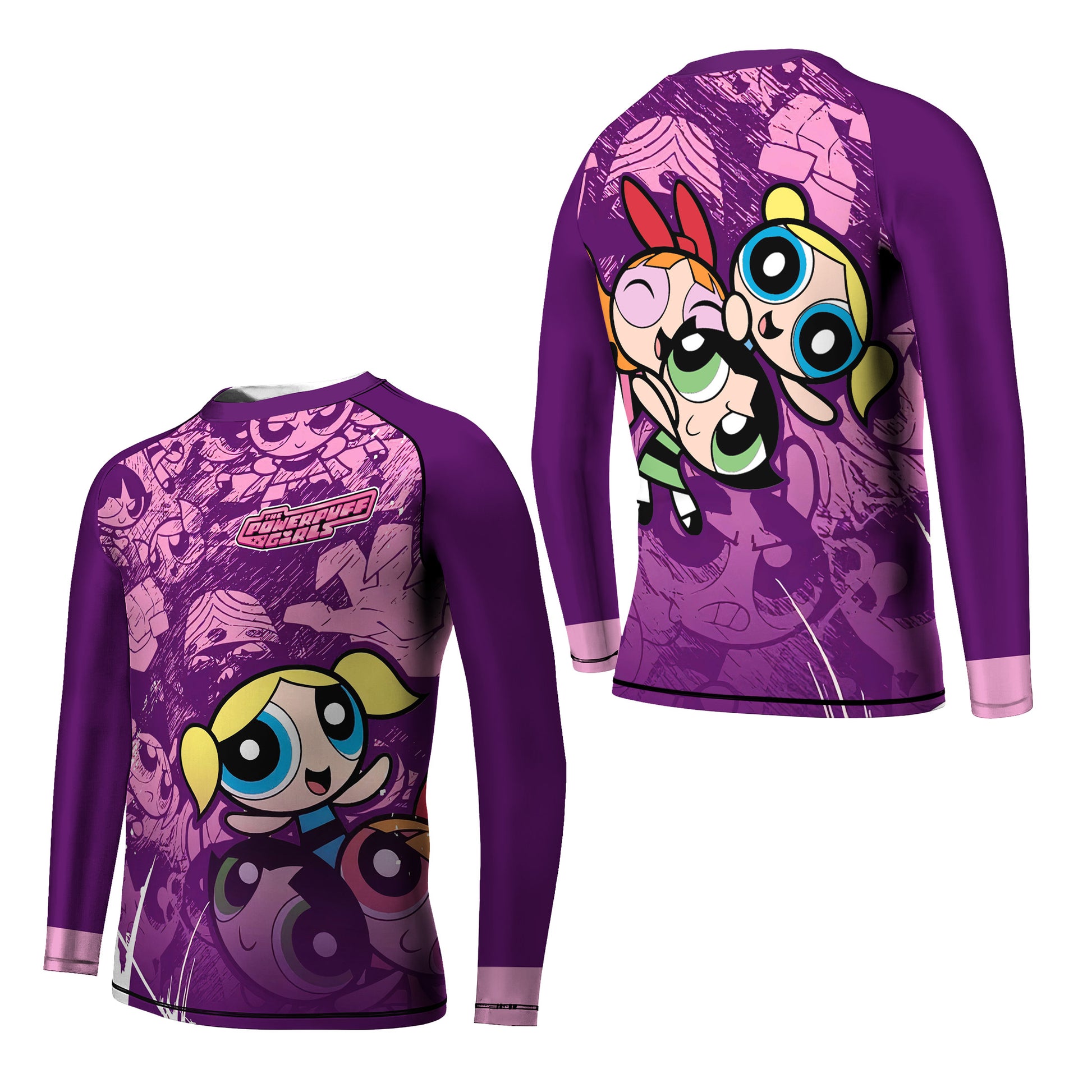 Powerpuff Girl Trio Violet Kids Rash Guard