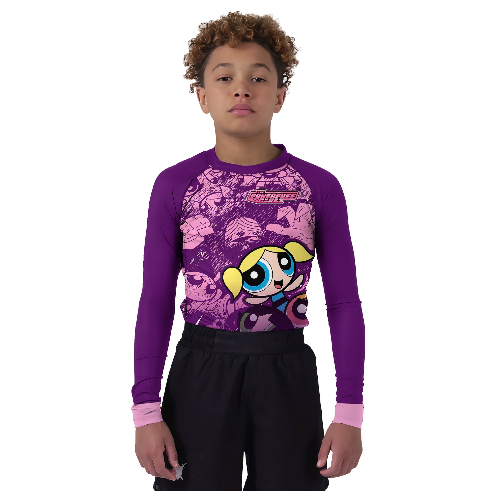 Powerpuff Girl Trio Violet Kids Rash Guard