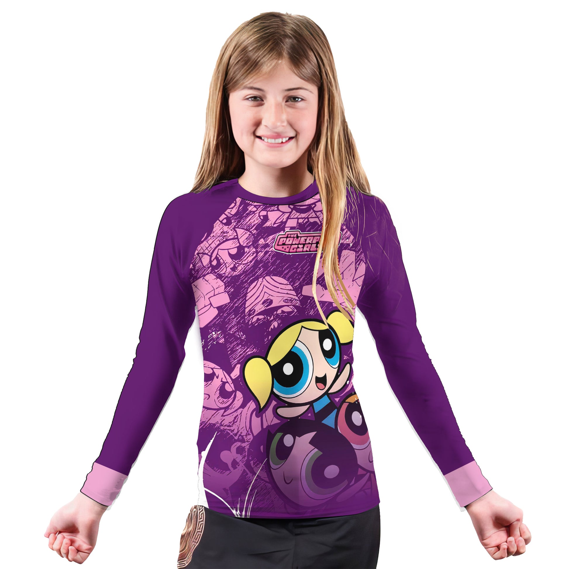 Powerpuff Girl Trio Violet Kids Rash Guard