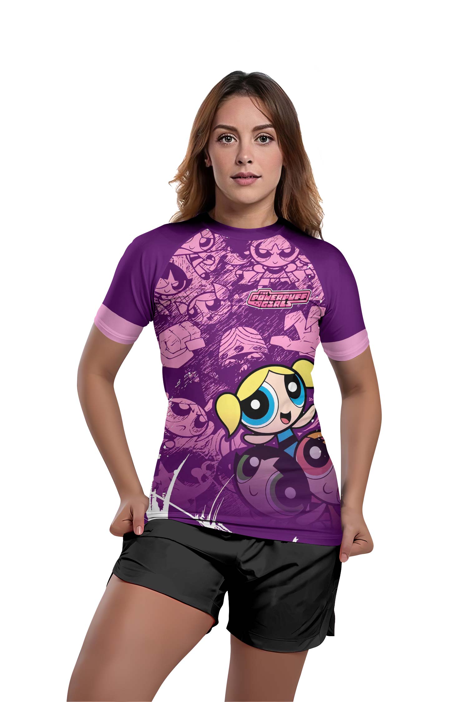 Powerpuff Girl Trio Violet Rash Guard