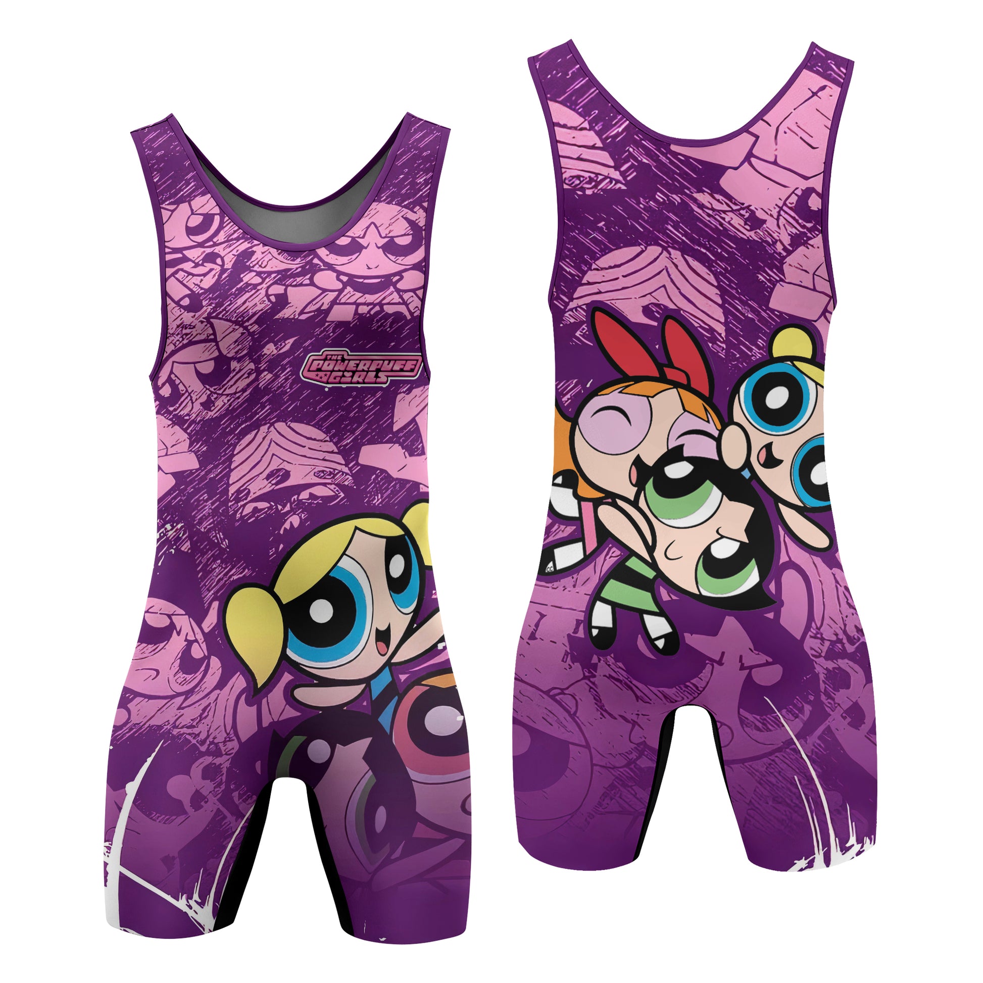 Powerpuff Girl Trio Violet Wrestling Singlet