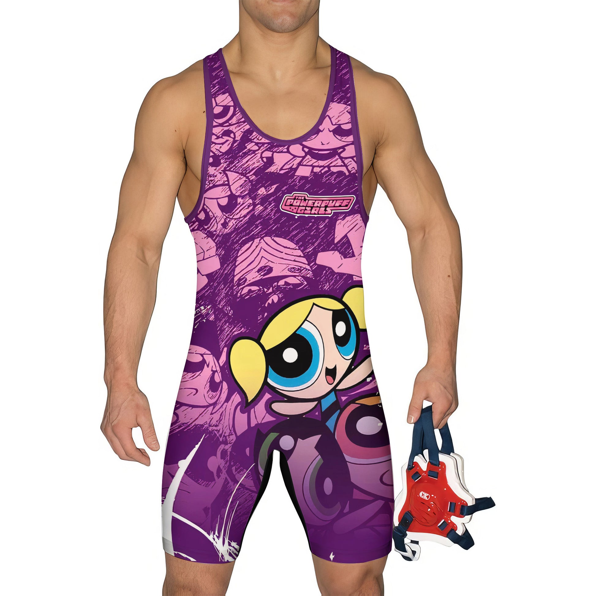 Powerpuff Girl Trio Violet Wrestling Singlet