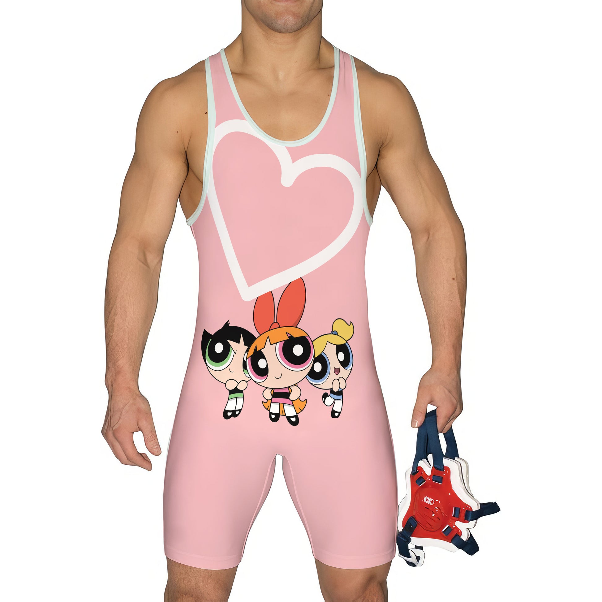 Powerpuff Girls Heart Wrestling Singlet