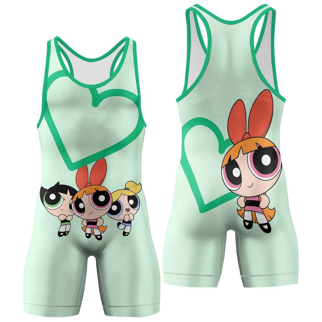 Powerpuff Girls Heart Wrestling Singlet
