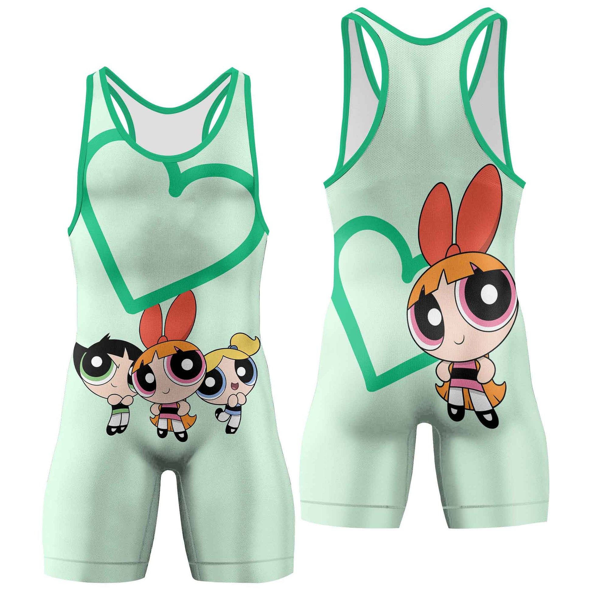 Powerpuff Girls Heart Wrestling Singlet