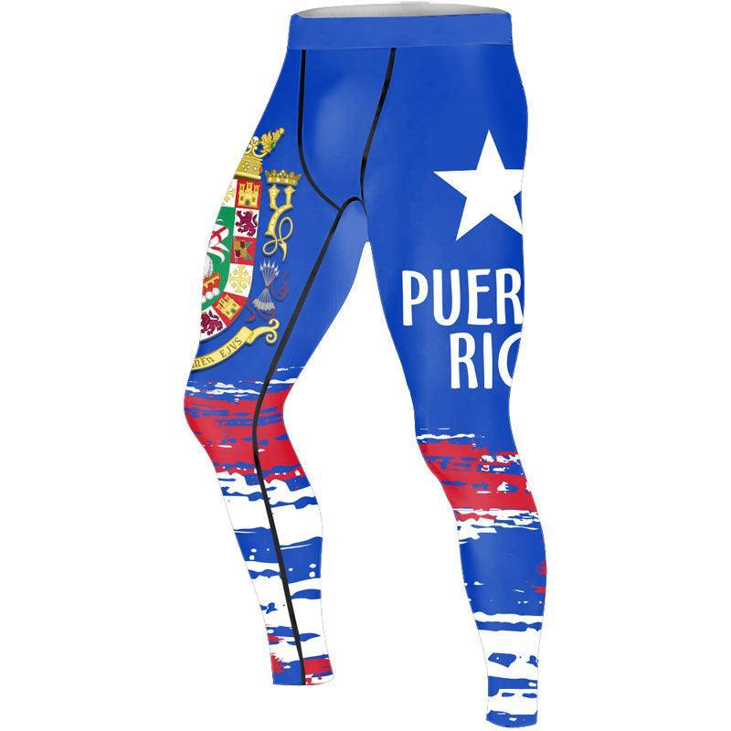 Puerto Rican Spirit Shield Men's Compression Leggings