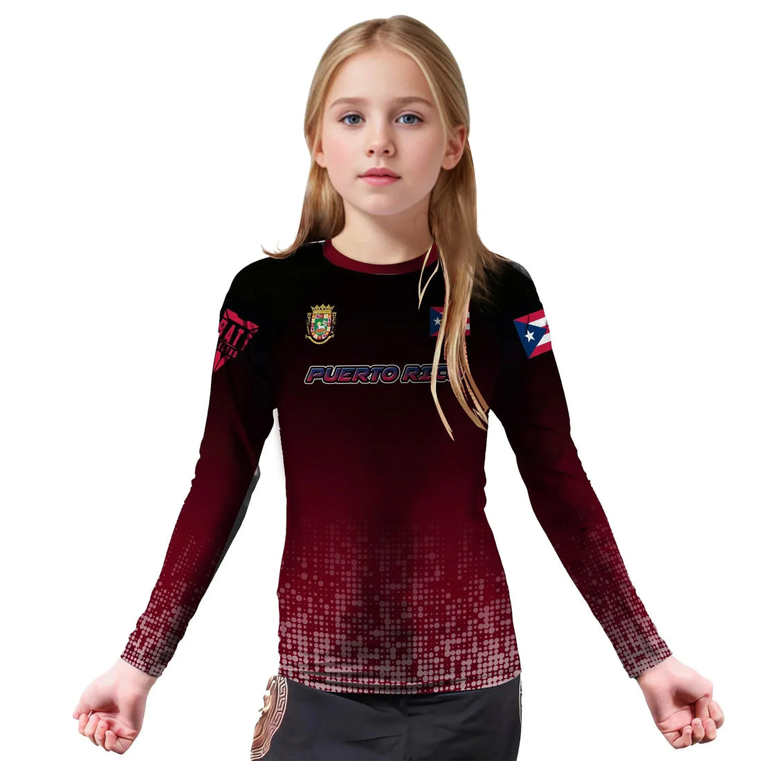 Puerto Rico Halftone Kids Rash Guard