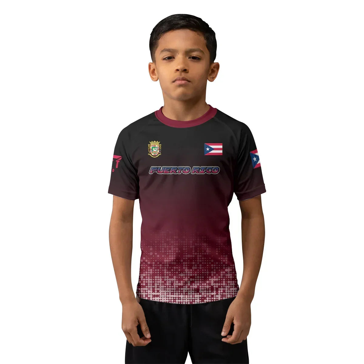 Puerto Rico Halftone Kids Rash Guard