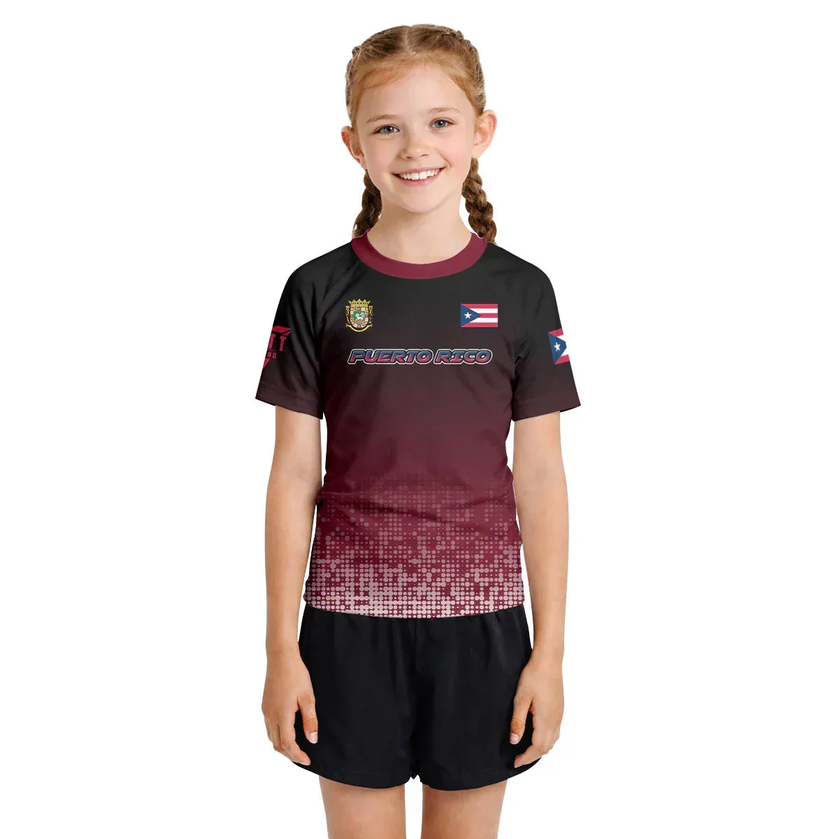 Puerto Rico Halftone Kids Rash Guard