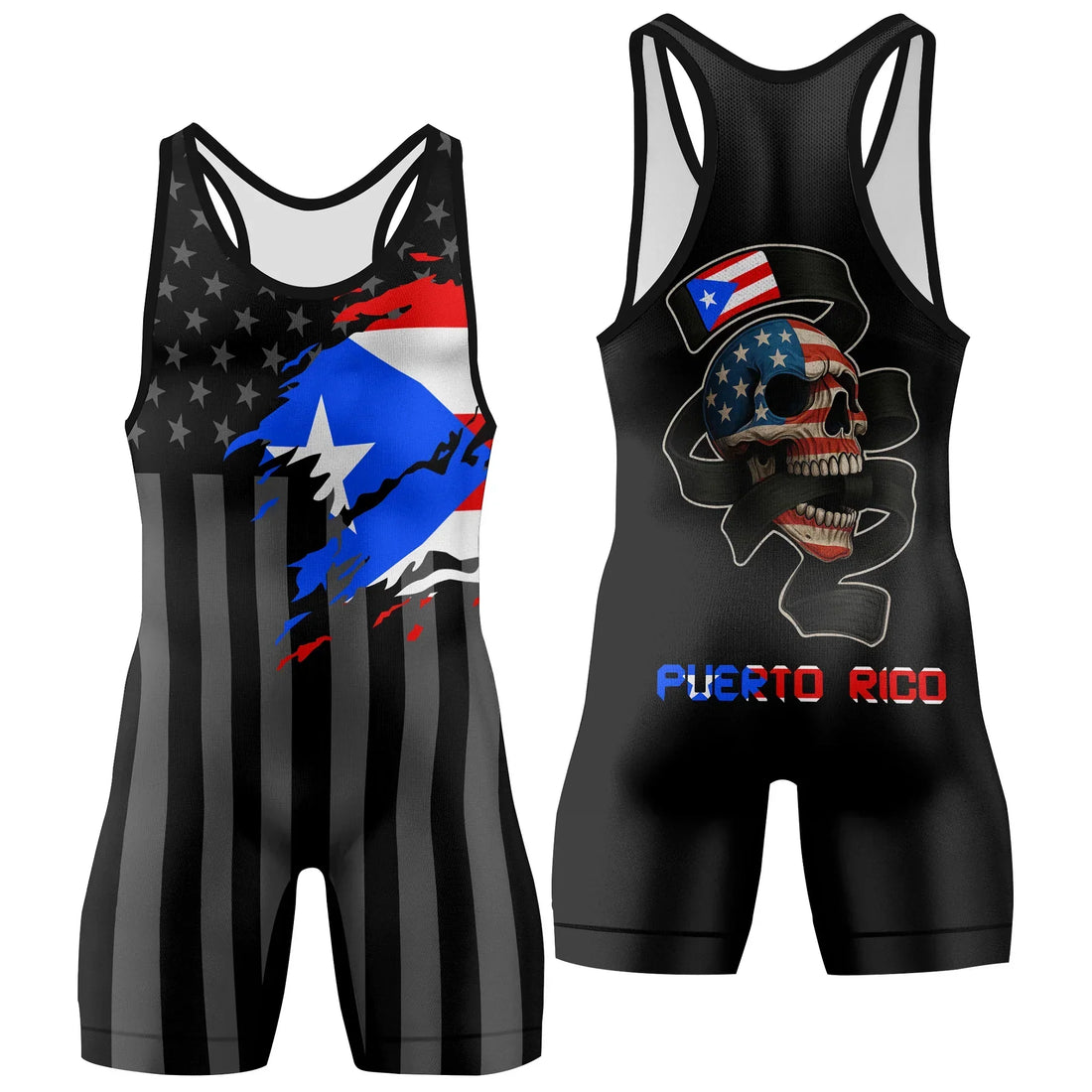 Puerto Rico Phantom Division Wrestling Singlet