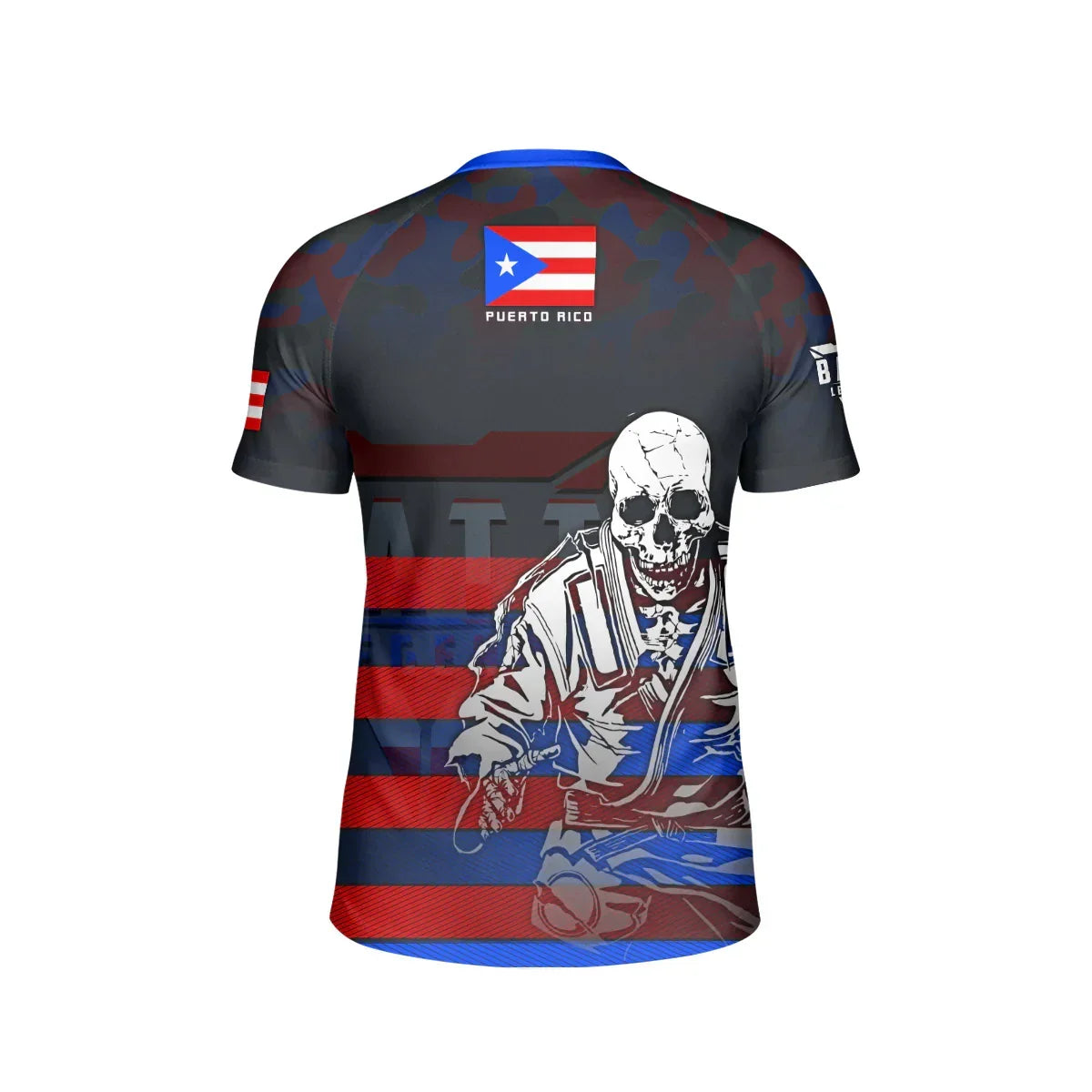 Puerto Rico Skull Fighter Kids Rash Guard