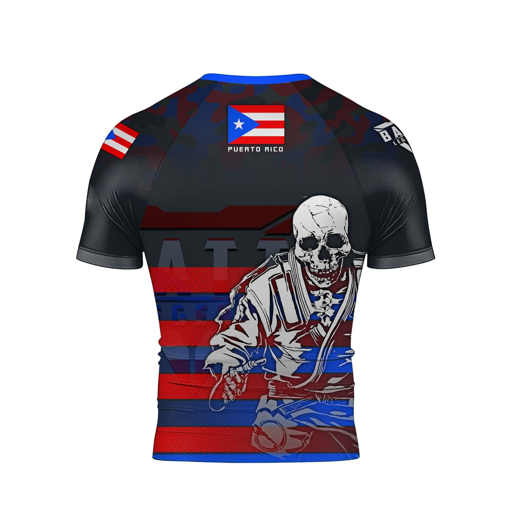 Puerto Rico Skull Fighter Rash Guard