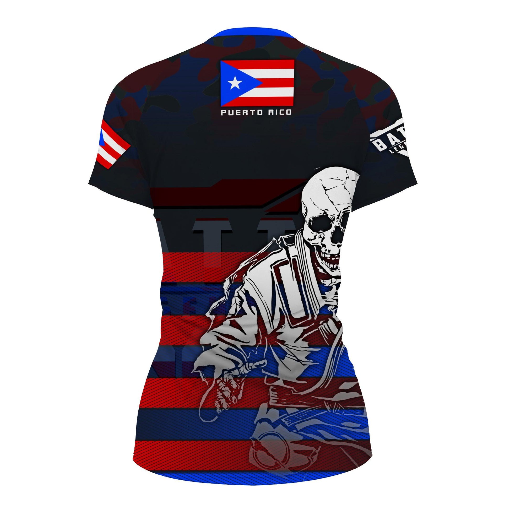 Puerto Rico Skull Fighter Rash Guard