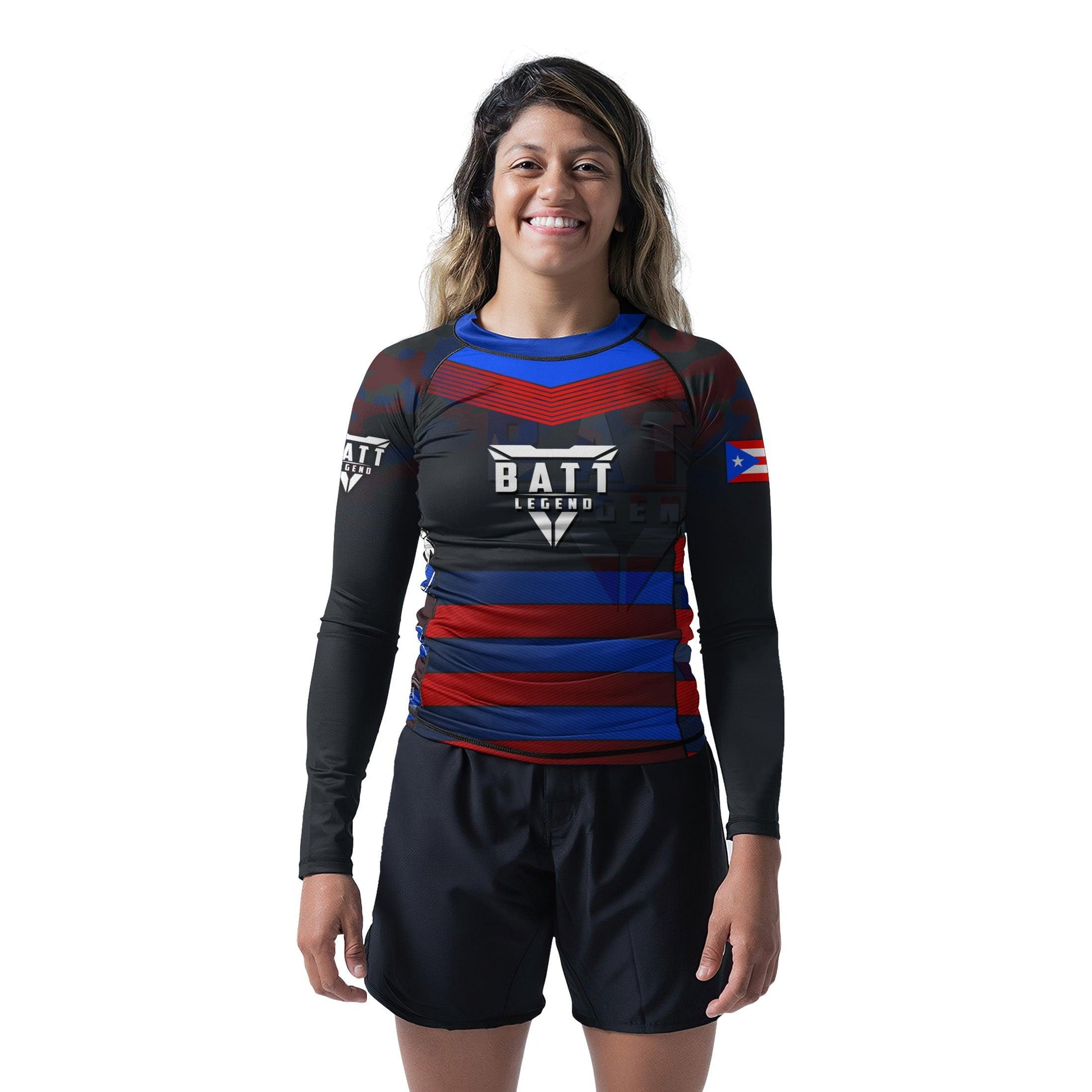 Puerto Rico Skull Fighter Rash Guard