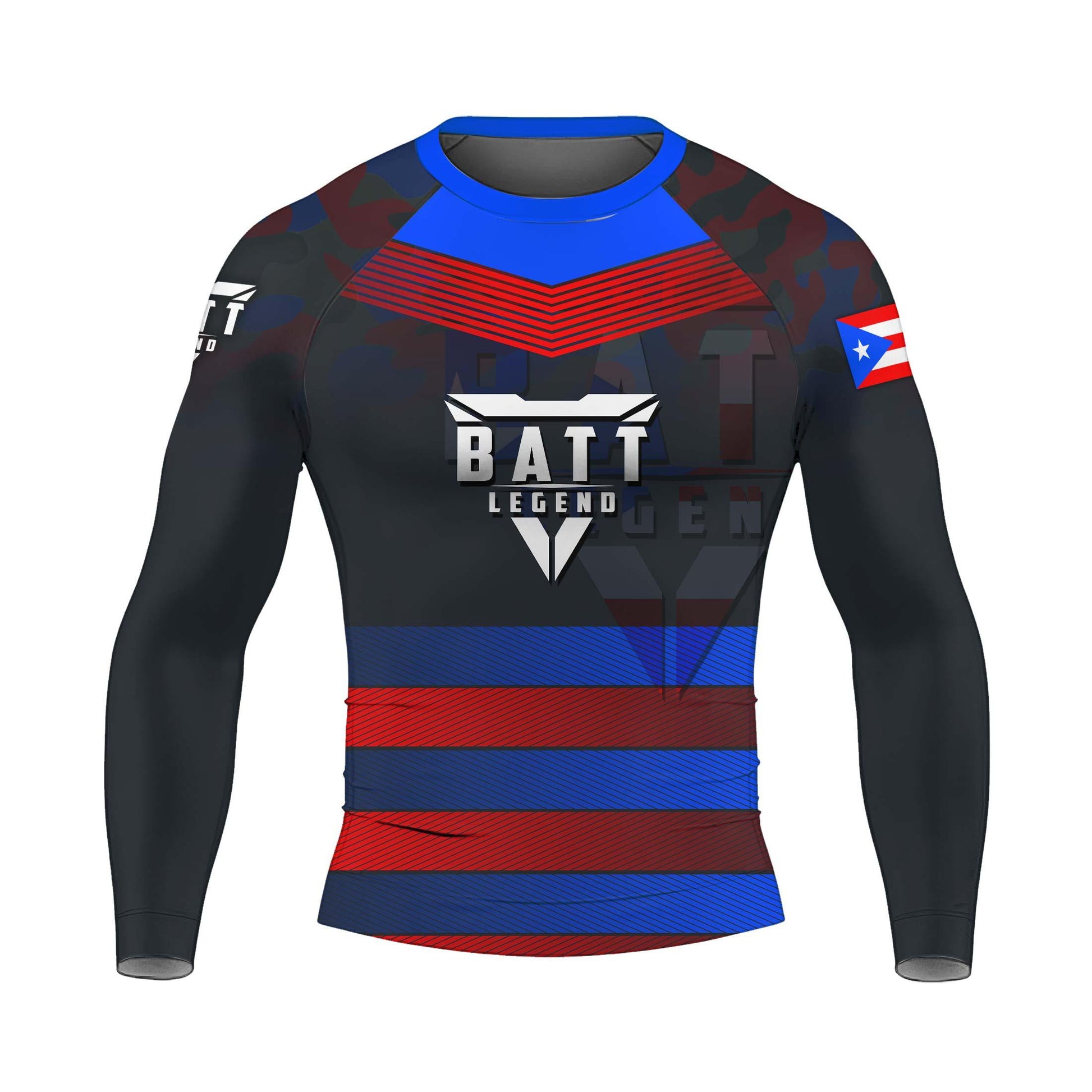 Puerto Rico Skull Fighter Rash Guard
