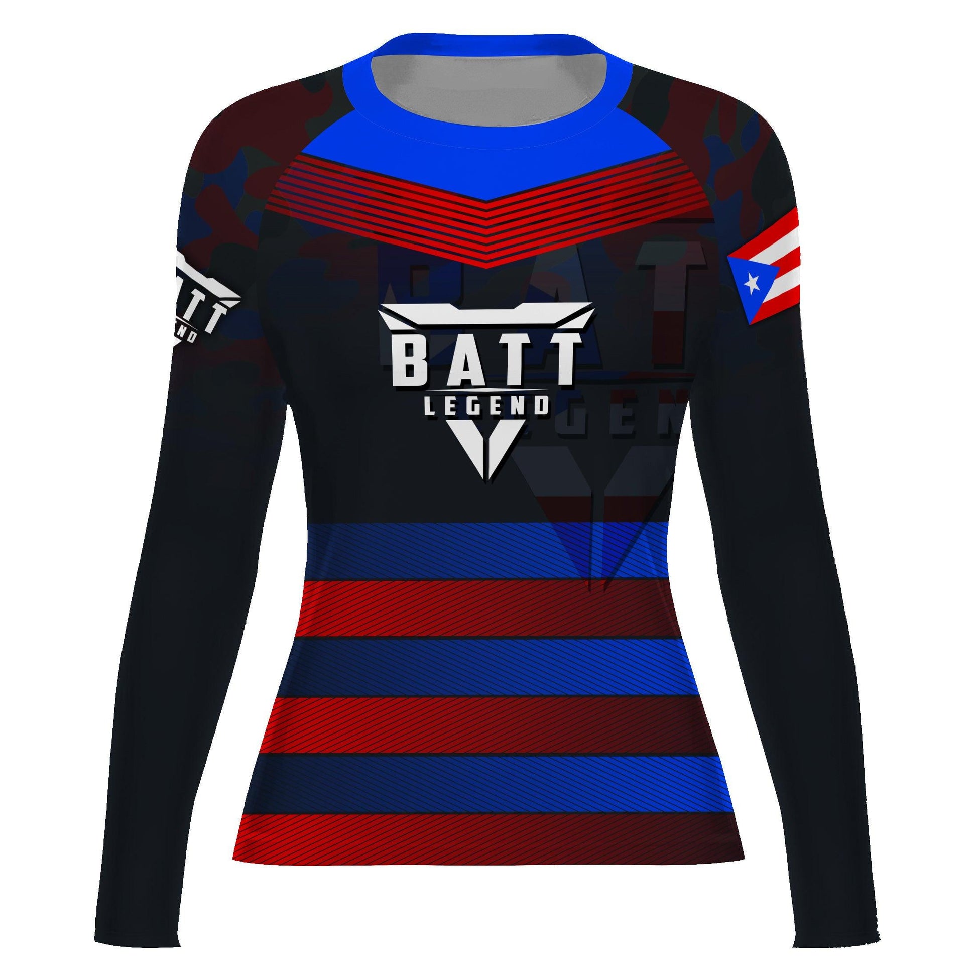 Puerto Rico Skull Fighter Rash Guard