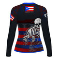 Puerto Rico Skull Fighter Rash Guard