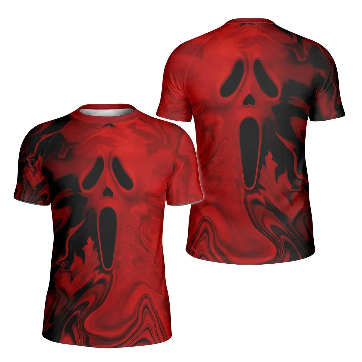 Red Ghostface Kids Rash Guard