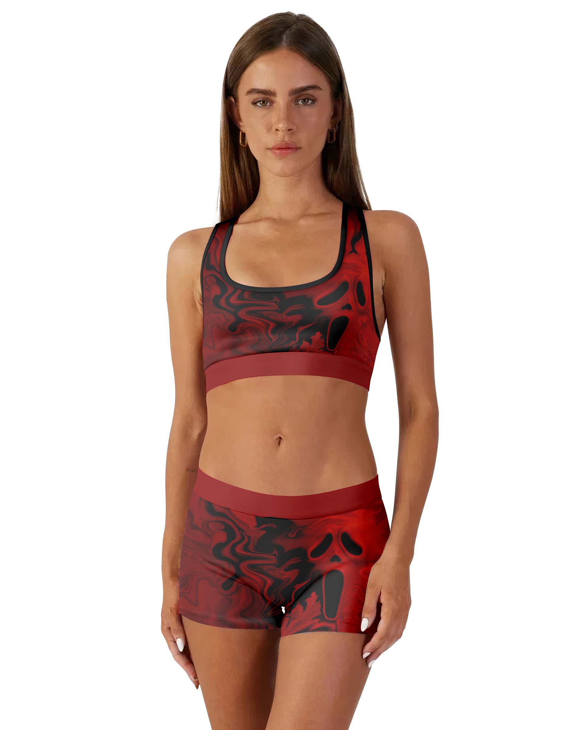 Red Ghostface Women's Workout Set