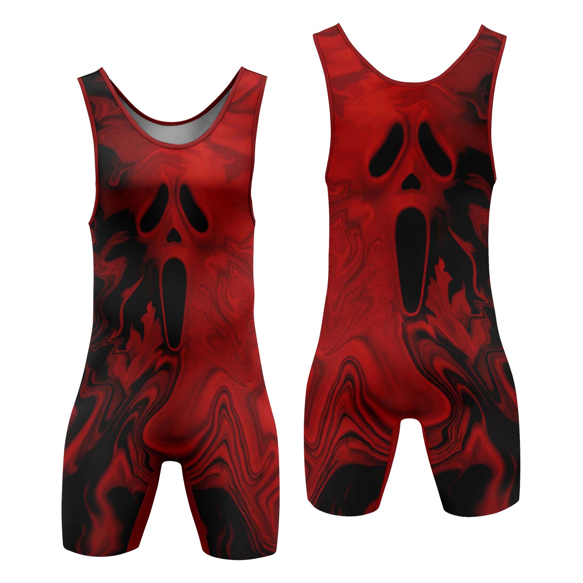 Red Ghostface Wrestling Singlet
