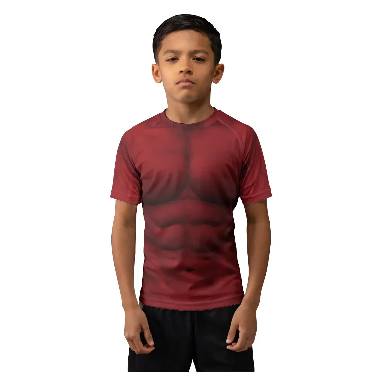 Red Hulk Cosplay Kids Rash Guard