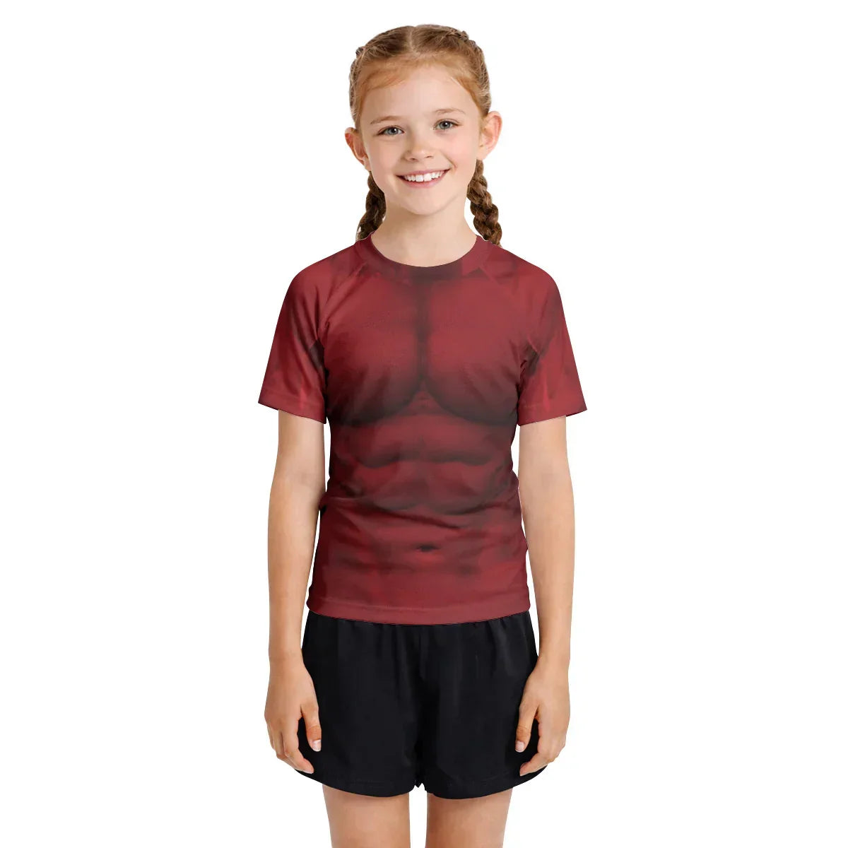 Red Hulk Cosplay Kids Rash Guard