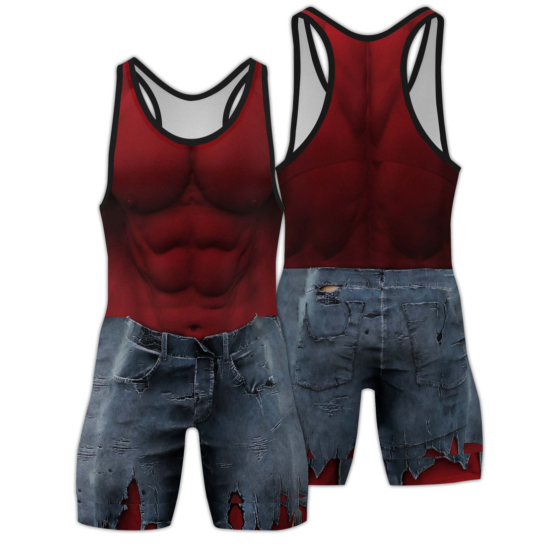 Red Hulk Cosplay Men's Wrestling Singlet