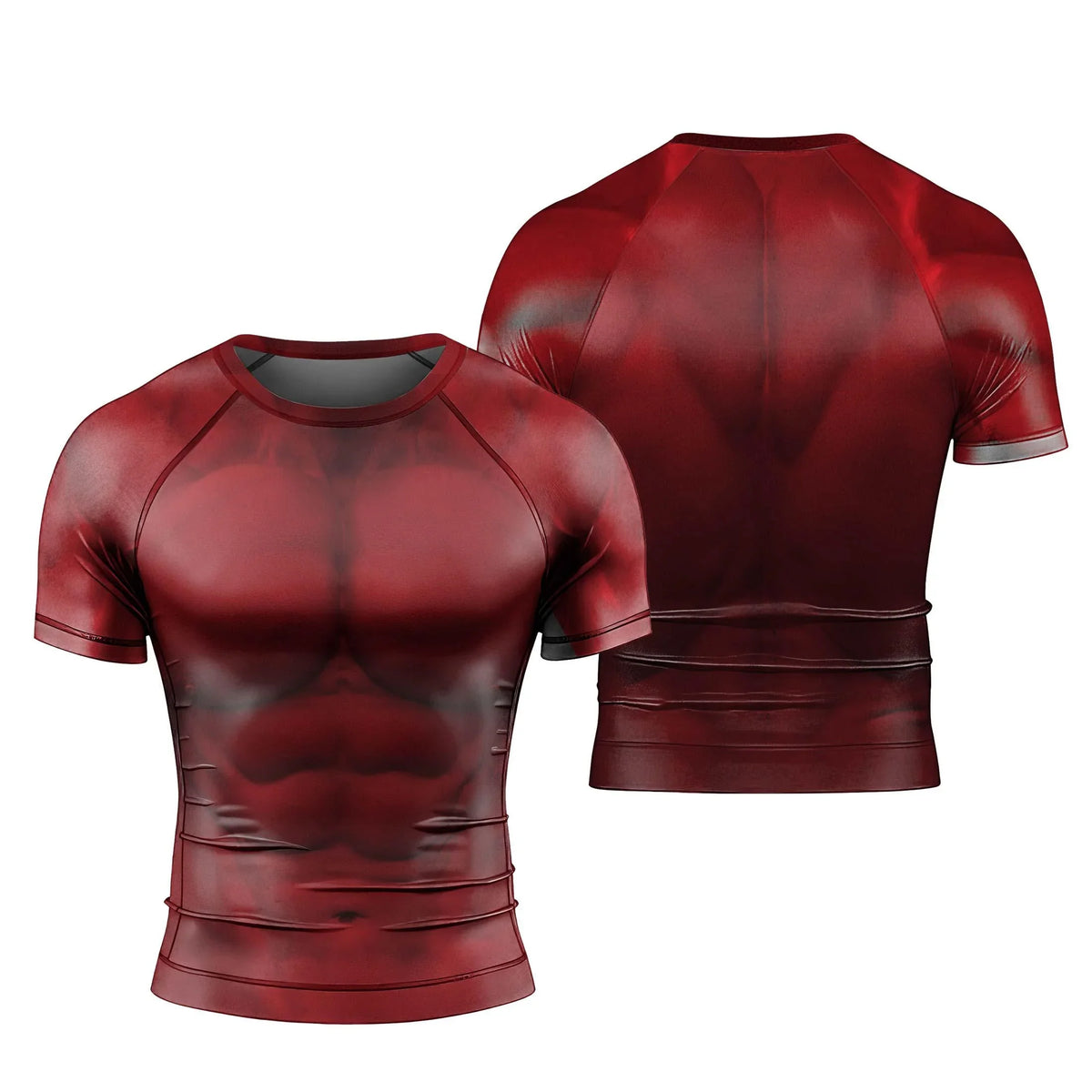 Red Hulk Cosplay Rash Guard | Athletic Performance