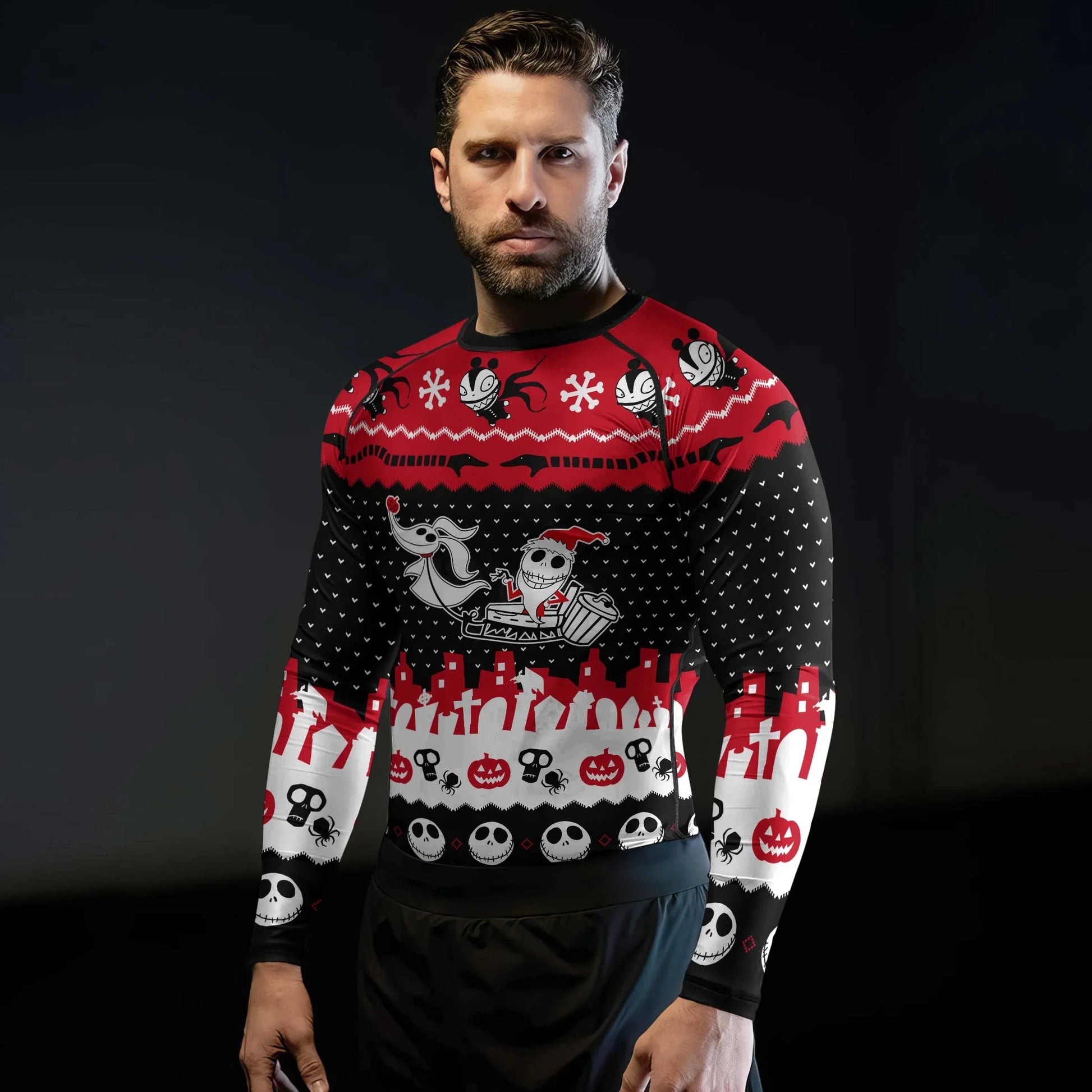 Santa Jack Skelington Rash Guard