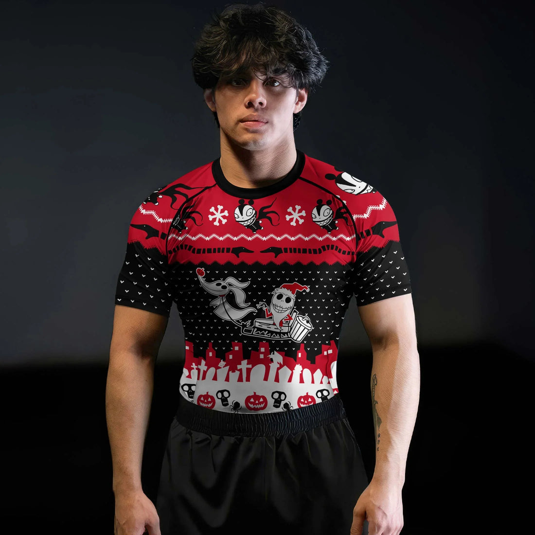 Santa Jack Skelington Rash Guard