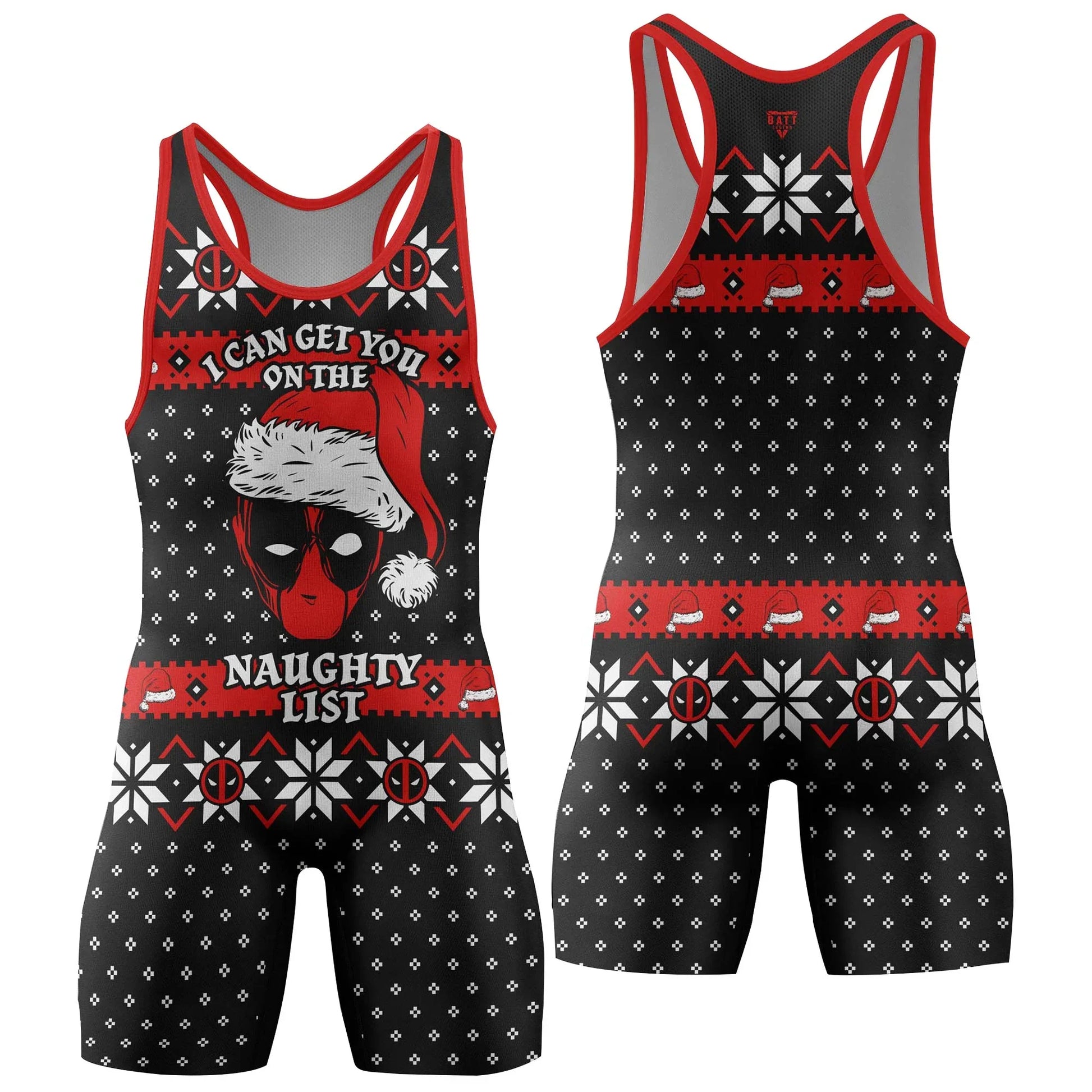 Santa Pool Christmas Wrestling Singlet
