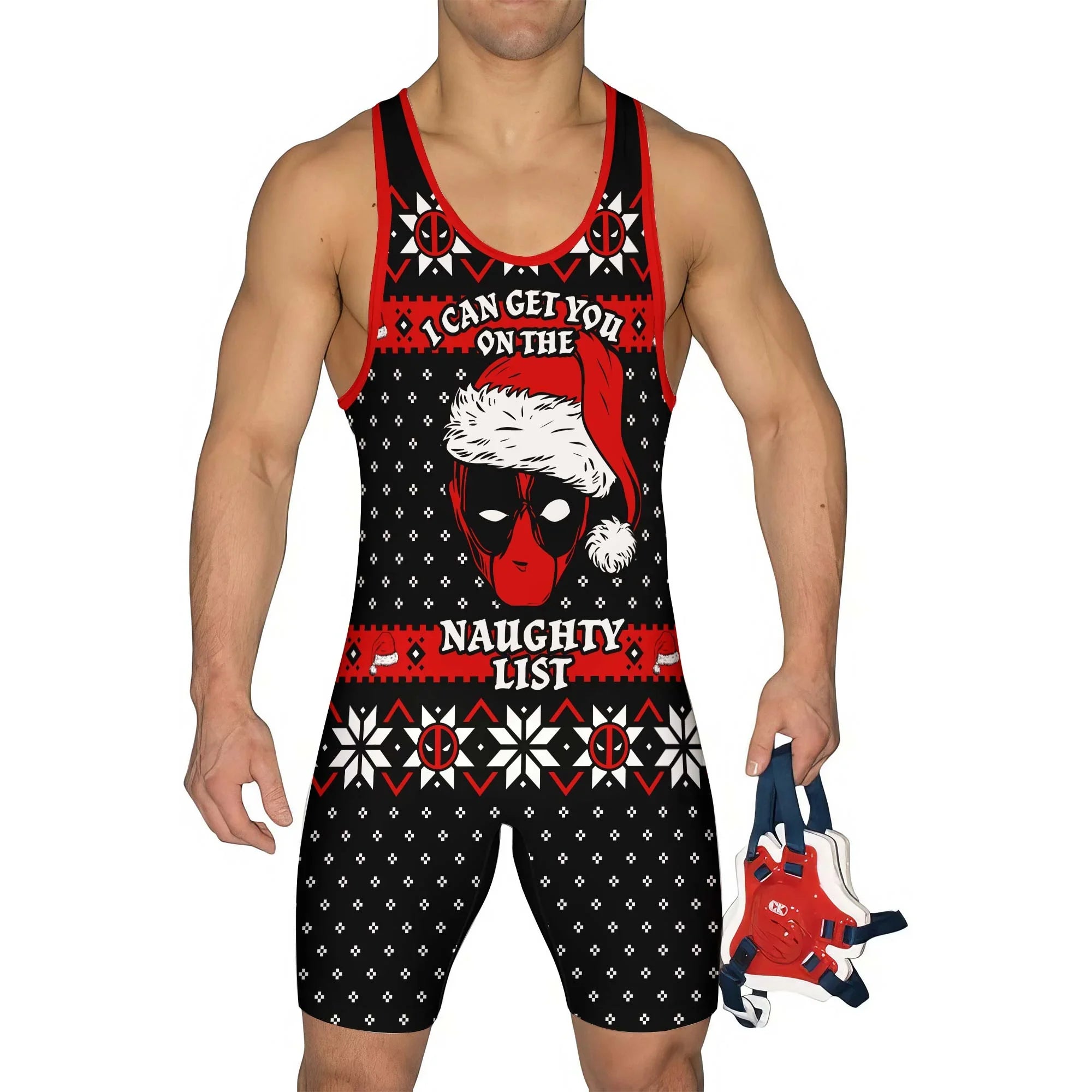 Santa Pool Christmas Wrestling Singlet