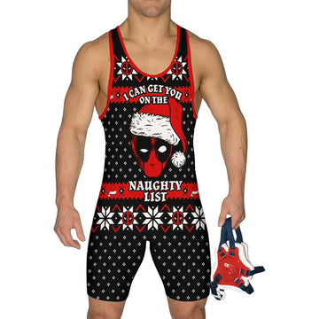 Santa Pool Christmas Wrestling Singlet
