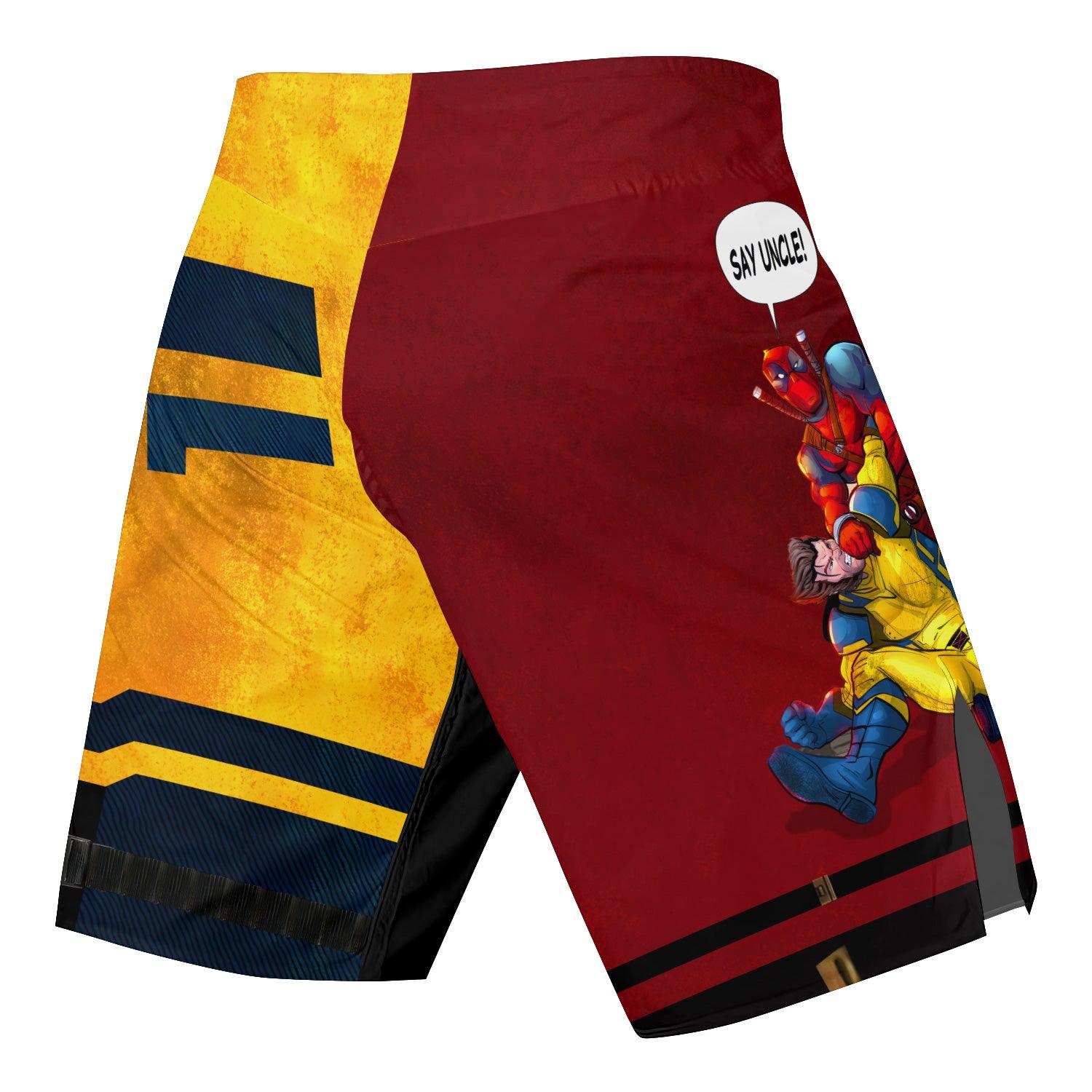 Say Uncle Deadpool And Wolverine Fight Shorts