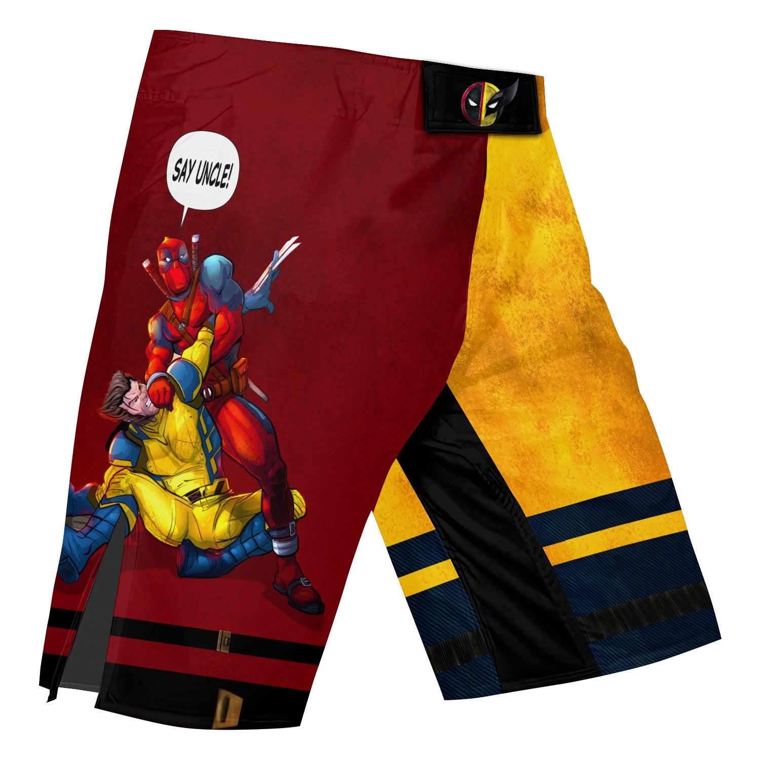 Say Uncle Deadpool And Wolverine Fight Shorts