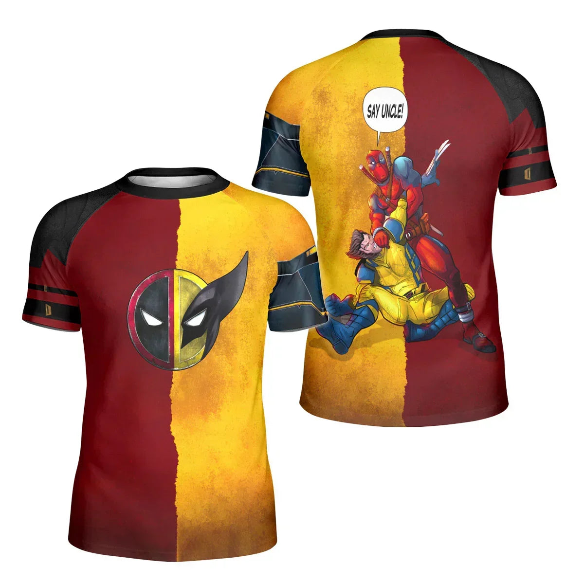Say Uncle Deadpool And Wolverine Kids Rash Guard