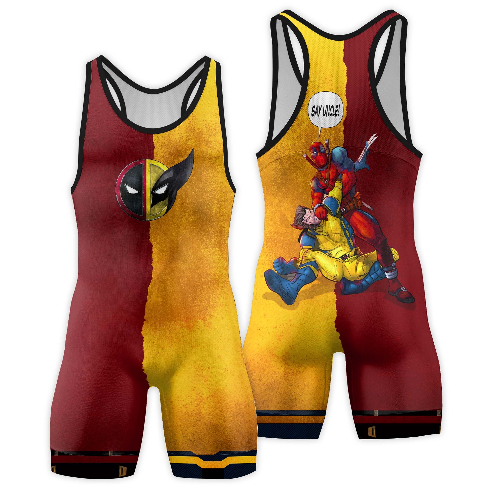 Say Uncle Deadpool And Wolverine Wrestling Singlets