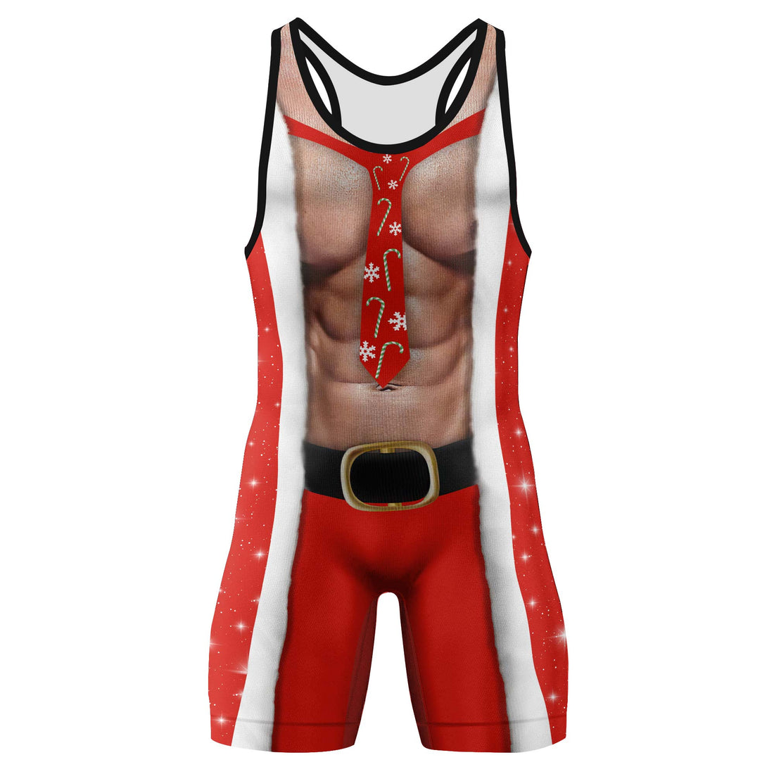 Six Packs Santa Cosplay Men's Wrestling Singlet