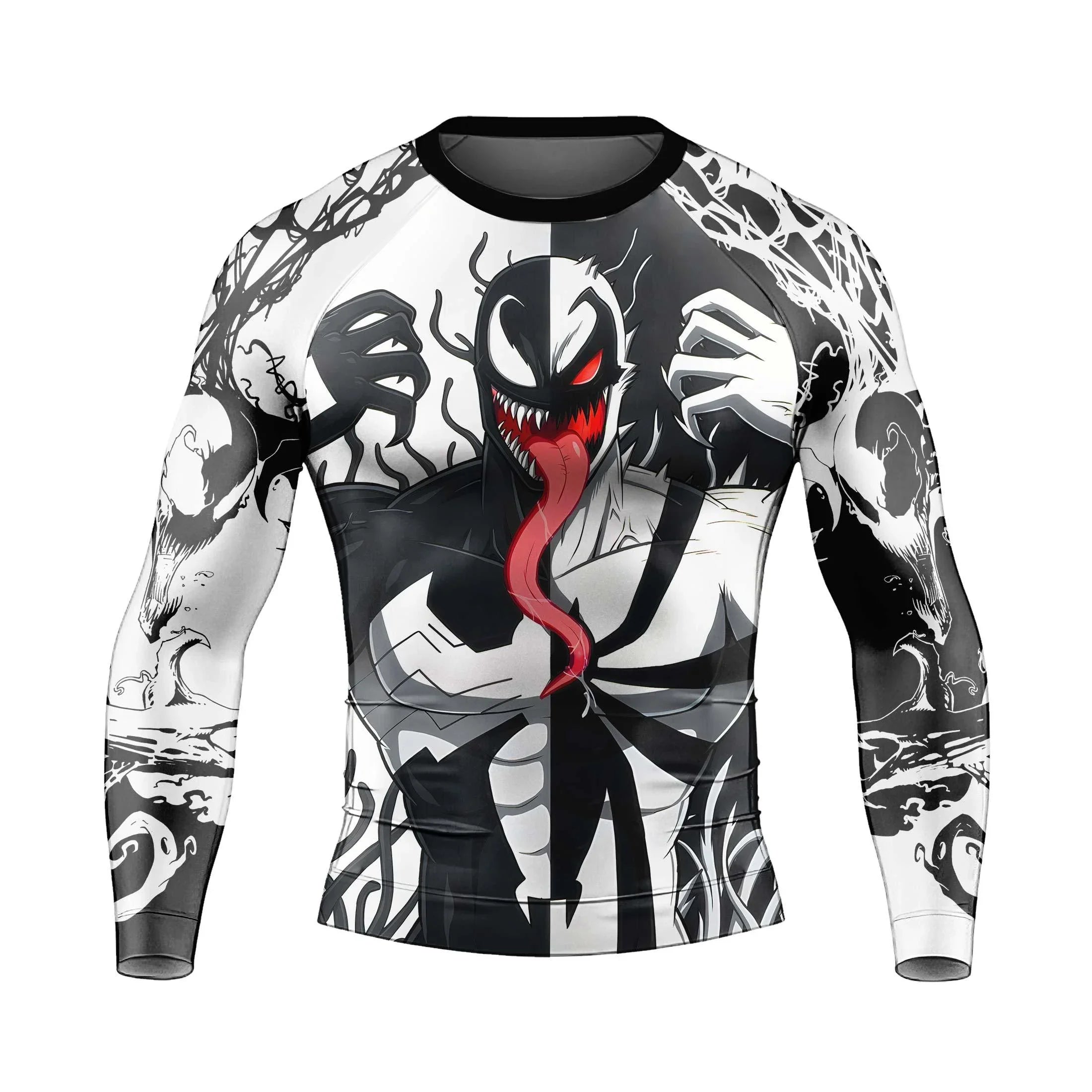 Spider Web Rash Guard Spider Man 2 Venom And Anti Venom Rash Guard | Athletic Wear