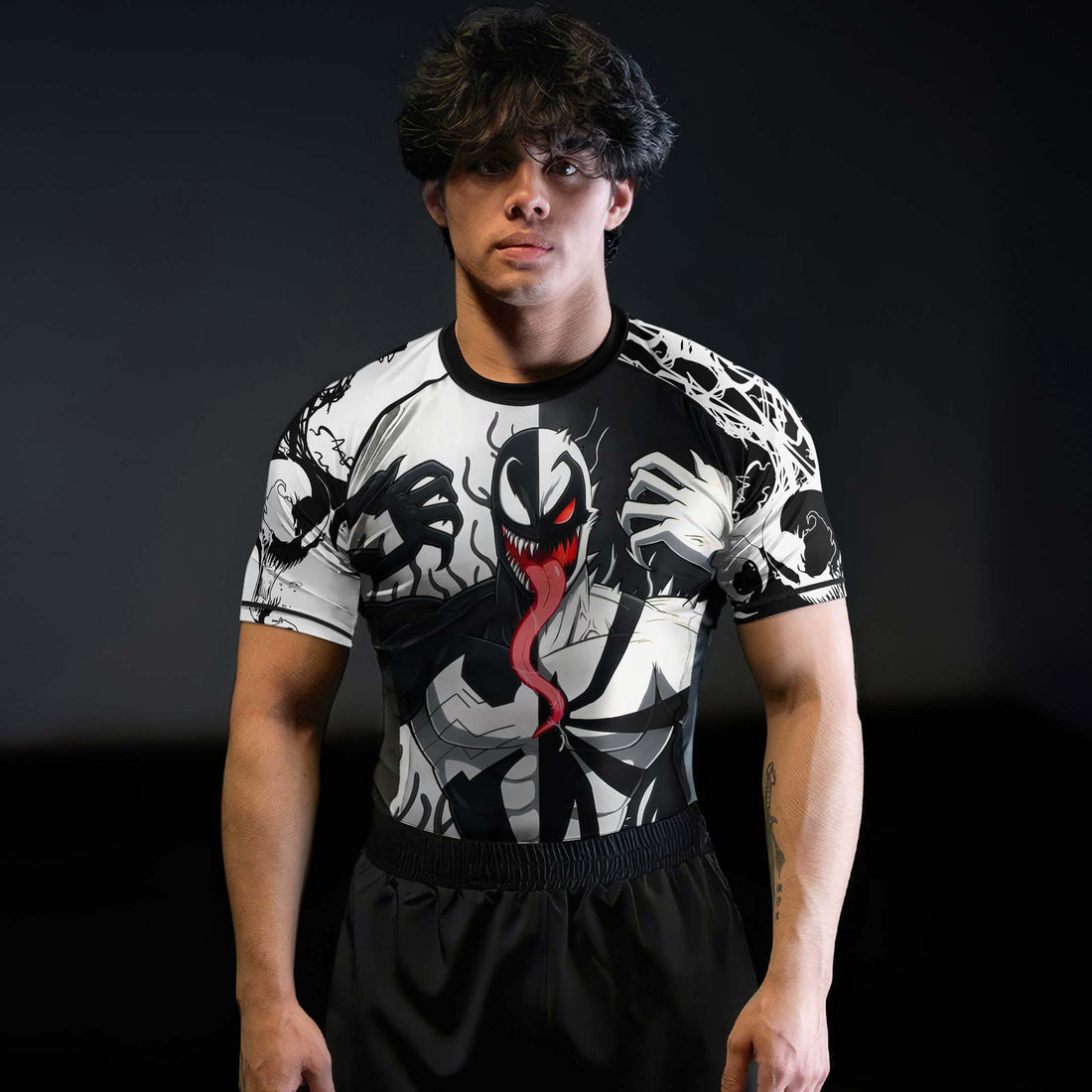 Spider Web Rash Guard Spider Man 2 Venom And Anti Venom Rash Guard | Athletic Wear