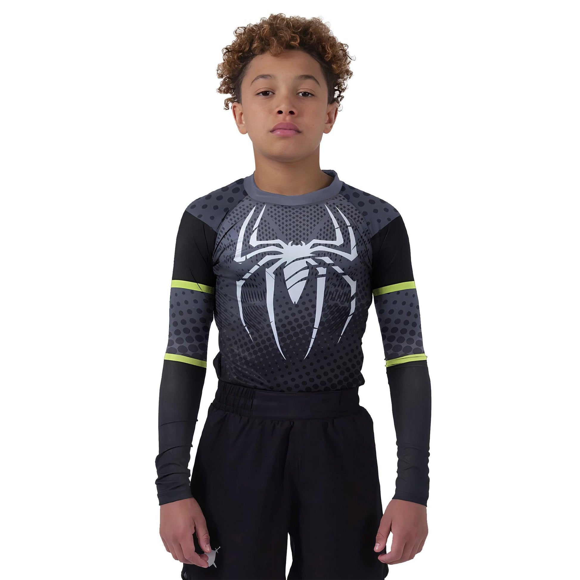 Spider Man Black Kids Rash Guard