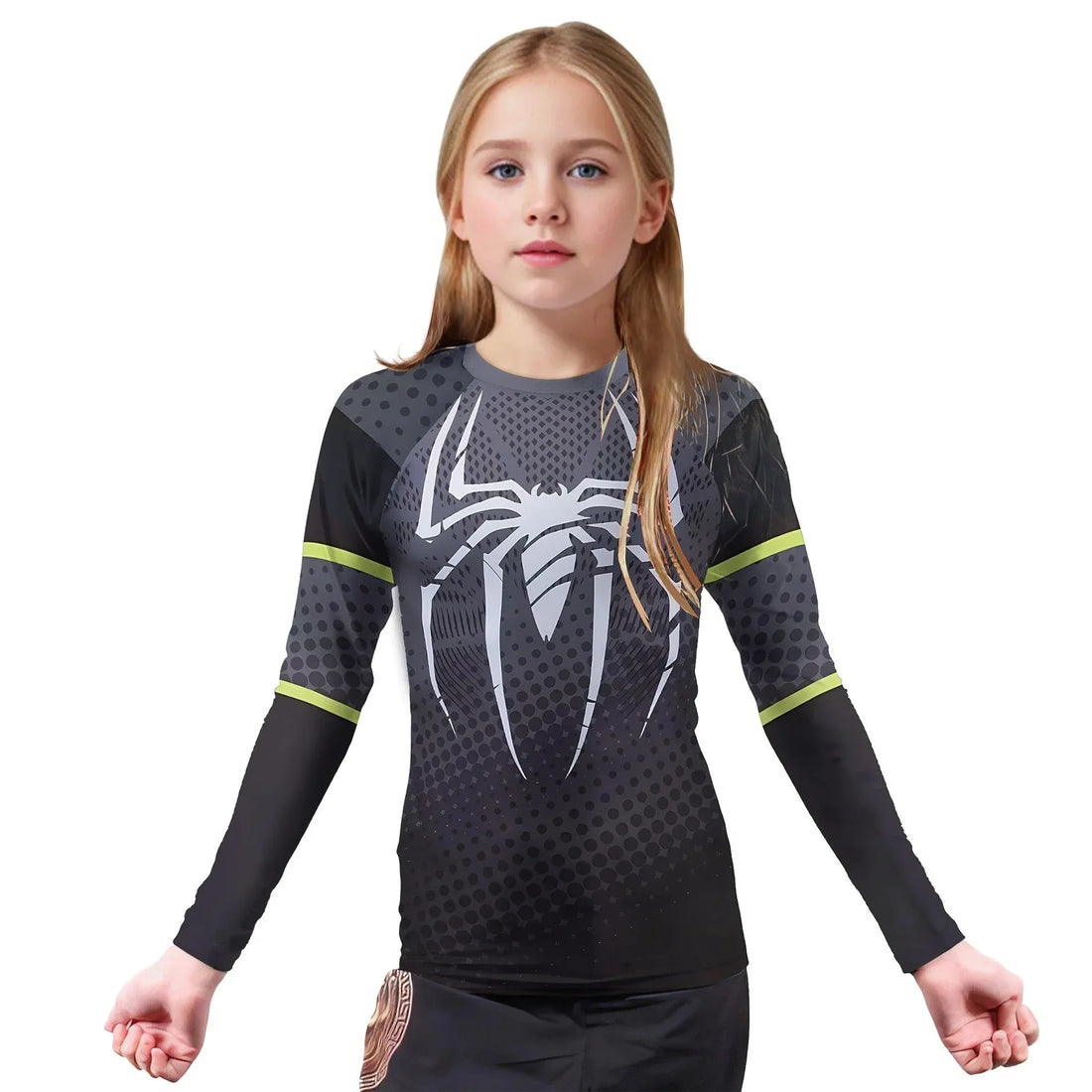 Spider Man Black Kids Rash Guard